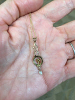 10k Yellow Gold Victorian Diamond Lavaliere Pendant (#J5234)