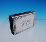 Currier and Roby Sterling Silver Matchbox Cover with "WLD" Monogram #90 (#3225)