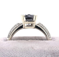 14k White Gold 2.36ct Grey Genuine Natural Spinel and Diamond Ring (#J5614)