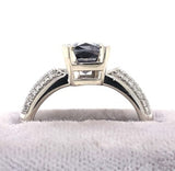 14k White Gold 2.36ct Grey Genuine Natural Spinel and Diamond Ring (#J5614)