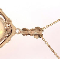 10k Yellow Gold Vintage Seven Carat Genuine Natural Opal Pendant (#J5658)