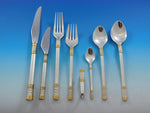 Aegean Weave Gold by Wallace Sterling Silver Flatware Set 12 Service 105 pieces