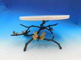 Butterfly Ginkgo by Michael Aram Marble and Brass Cake Stand - New