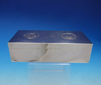 Michael Borg Sterling Silver Cigarette Box with Two Coins and Wood Liner (#4634)