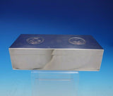 Michael Borg Sterling Silver Cigarette Box with Two Coins and Wood Liner (#4634)