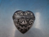 European Sterling Silver Vinaigrette Heart Shaped w/ Swans Fish Pierced (#6737)