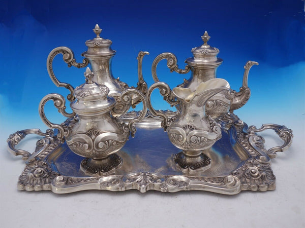 Portuguese .833 Silver Tea Set 5-Piece with Shell Motif (#4567)