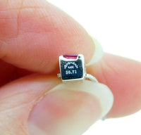 14k White Gold Rainbow Genuine Natural Sapphire Pendant .71ct (#J4617)