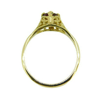 14k Yellow Gold Filigree Genuine Natural Ruby Ring (#J2642)