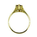 14k Yellow Gold Filigree Genuine Natural Ruby Ring (#J2642)