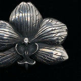 Sterling Orchid Flower Pin Pendant Signed "SZS" (#J5475)