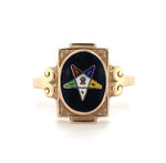 10k Gold Enamel Eastern Star Masonic Lady's Ring Jewelry (#J5693)