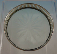 Old French by Gorham Sterling Silver Coaster Set of 12 with Cut Crystal (#2374)