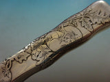 Lap Over Edge Acid Etched by Tiffany Sterling Silver Dinner Knife w/ Tomatoes