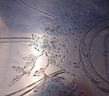 Seligmann Austrian .800 Silver Tea Tray w/ Hand Engraved Flowers Leaves (#6066)