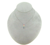 14k White Gold Rainbow Genuine Natural Sapphire Pendant .71ct (#J4617)