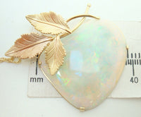 14K Gold Huge Custom 26.5ct Genuine Natural Opal Pendant (#J2752)