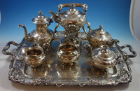 Modernic by Gorham Sterling Silver Tea Set 6pc & Tray #1818B (#1918) Grapes