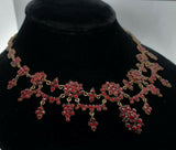 Genuine Natural Bohemian Garnet Necklace w/ Eleven Drops and Four Swags (#J5576)