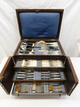 German Art Deco Silverplated Flatware Set by CB Schroeder Service 156 pcs w/box