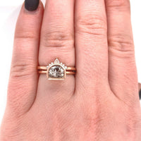 14k Rose Gold 1.11ct Half Moon Genuine Natural Diamond Wedding Set (#J5515)