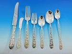 Bridal Bouquet by Alvin Sterling Silver Flatware Service 12 Set 92 pieces Dinner