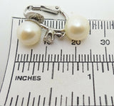 14k Gold Pearl Earrings with .26ct Diamonds (#J3439)