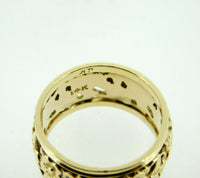 14k Yellow Gold Ring Band with Floral Pierced Design (#J4422)