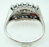 14k White Gold Wide Genuine Natural Diamond Band Ring 1.66 Carats (#J806)