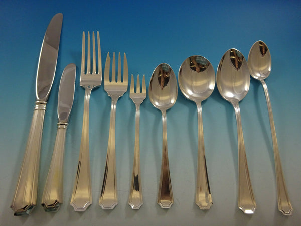 Fairfax by Gorham Sterling Silver Flatware Set For 12 Service Place Size 110 Pcs