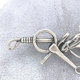 Sterling Horse Pin with Riding Crop and Bit (#J5484)