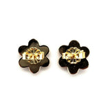 Genuine Natural Bohemian Garnet Rosette Stud Earrings (#J5531)