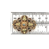 14k Yellow Rose Gold Victorian Pearl Pin with Applied Gold Leaves (#J5381)