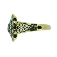 18k Yellow Gold Rosette .36ct Rose Cut Genuine Natural Diamond Ring (#J4522)