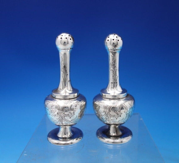 Thomas Alfred Skiner English Victorian Sterling Salt Pepper Shakers (#6817-2)