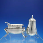 Mexican Sterling by R and R Sterling Silver Salt Dip and Pepper Set 3pc (#4447)