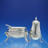 Mexican Sterling by R and R Sterling Silver Salt Dip and Pepper Set 3pc (#4447)