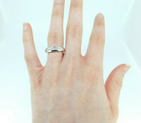 18k White Gold Ring with Round and Baguette Genuine Natural Diamonds (#J777)