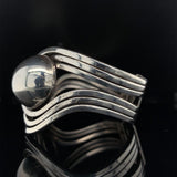 Modernist Handwrought Sterling Hinged Bracelet Jewelry (#J5971)