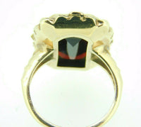 10k Yellow Gold 8.4 Carat Genuine Natural Garnet Ring with Flowers (#J1857)