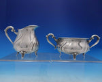 Finland .813 Silver Sugar and Creamer Set 2-Piece Footed Swirled Shape (#3884)