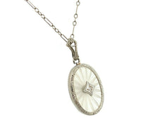 14k White Gold Genuine Natural Rock Crystal Quartz and Diamond Necklace (#J5366)