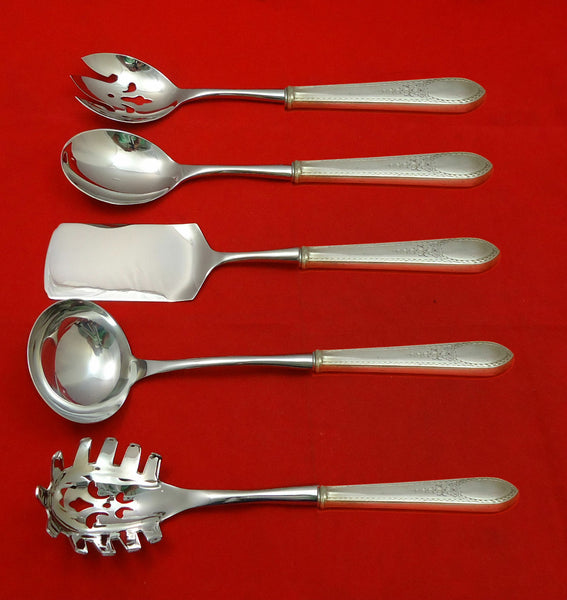 Early American Engraved by Lunt Sterling Silver Hostess Set 5pc HHWS Custom