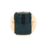 10k Yellow Gold Men's Genuine Natural Bloodstone Ring Jewelry (#J5680)