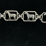 Vintage Sterling Saddled Horse Bracelet (#J5482)