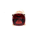 14k Rose Gold 5.20 Carat Cushion Genuine Natural Garnet Earrings (#J5623)