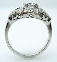 14K Gold Round .55ct Genuine Natural Diamond Ring with Small Diamonds (#J2867)