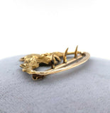 14k Yellow Gold Art Nouveau Figural Woman Buckle (#J5479)