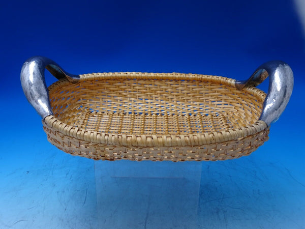 Hammerle Munchen German Sterling Silver Wicker Basket Handwrought Handle (#7185)