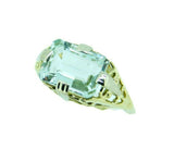 Art Deco 14k Yellow Gold Filigree 2.72ct Genuine Natural Aquamarine Ring #J4521